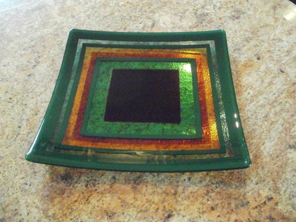 Fused Glass Square Platters Grateful Glass Fused Glass Art